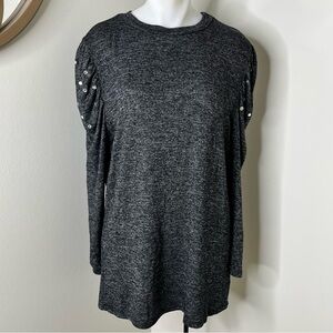 Olivia Blu Blinged Sleeve Sweater Large